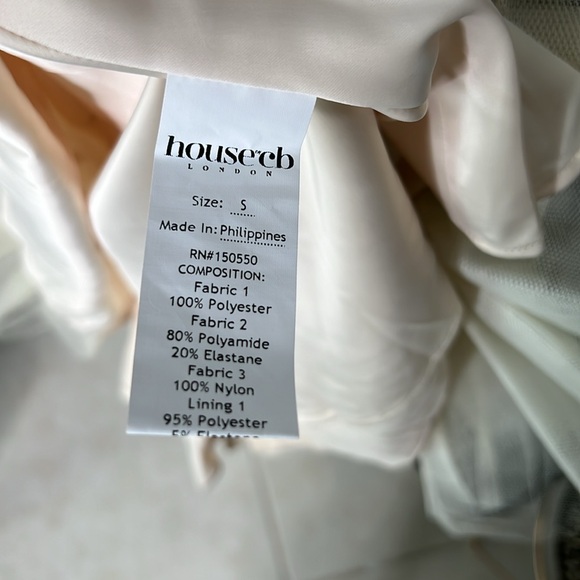 House of CB 'Mademoiselle' Black Satin Tulle Midi Dress NWOT - Picture 11 of 11